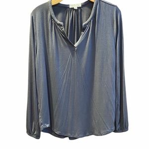 BAREFOOT DREAMS Steel Grey Long Sleeve Top Size Medium